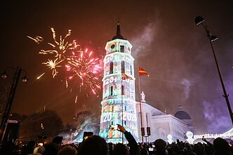 Naujųjų metų sutikimas Vilniaus katedros aikštėje