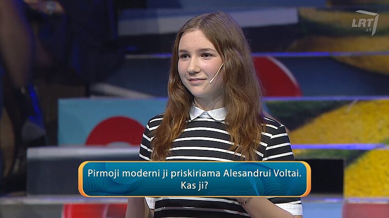 Lietuvos tūkstantmečio vaikai. I devintokų pusfinalis. Pirmoji moderni ji priskiriama Alesandrui Voltai. Kas ji?