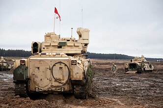 American troops on a live-fire exercise in Pabradė, Lithuania