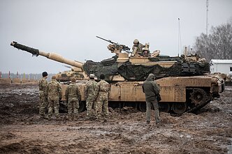 American troops on a live-fire exercise in Pabradė, Lithuania