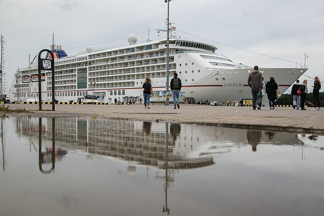 A cruise ship in Klaipėda