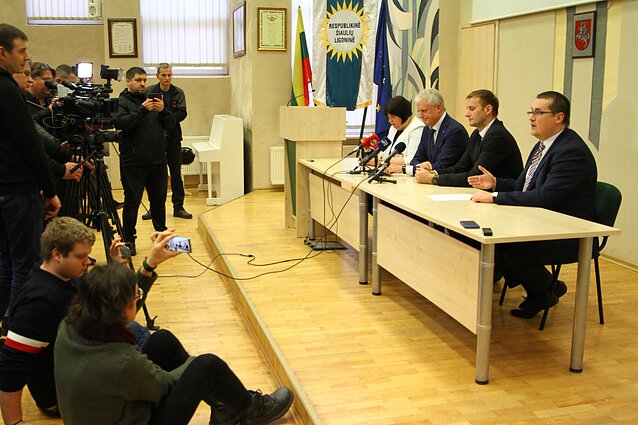 Press conference at the Šiauliai Hospital