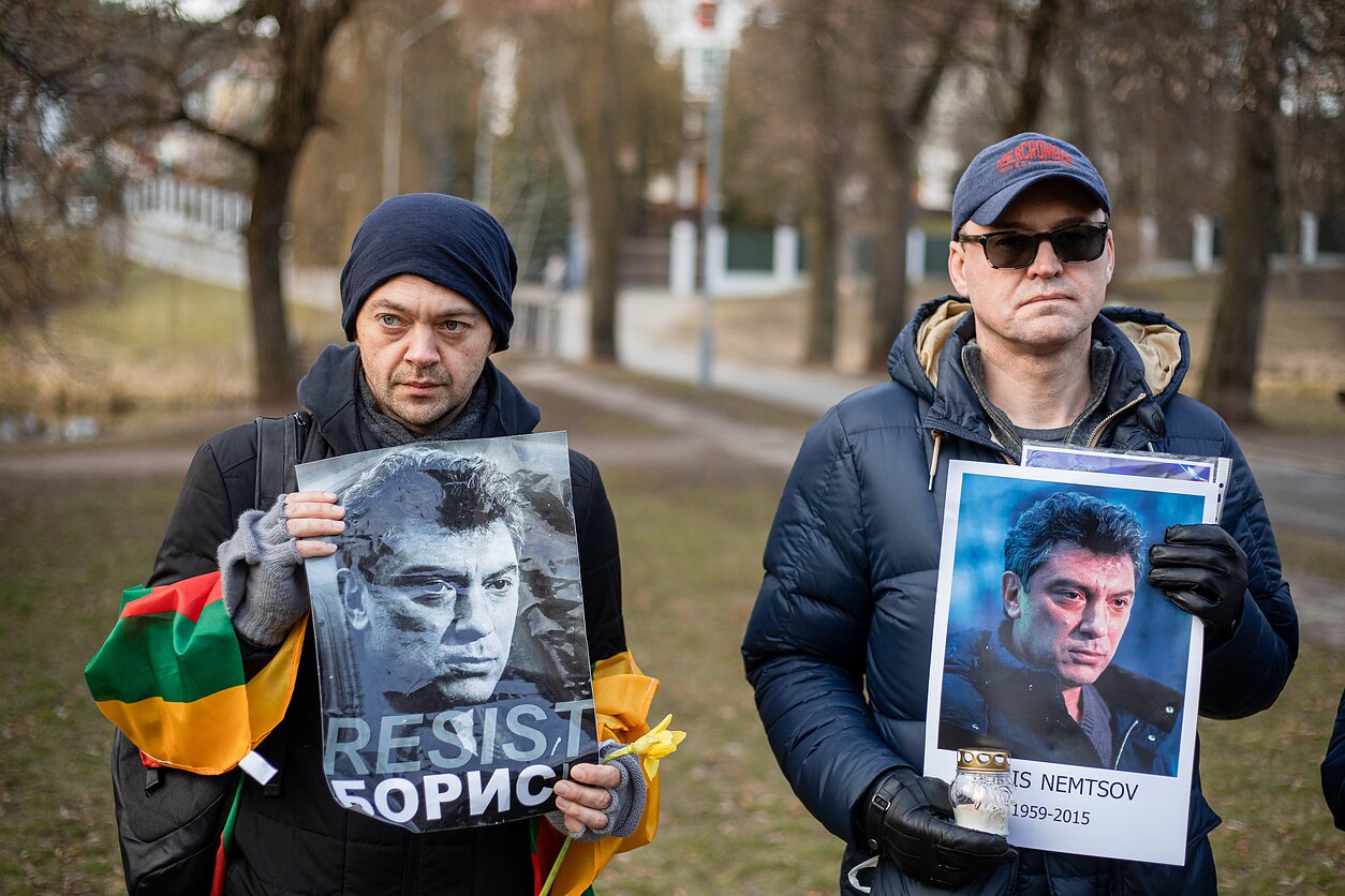 Commemorating Boris Nemtsov in Vilnius.