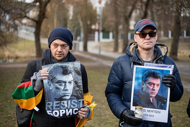 Commemorating Boris Nemtsov in Vilnius.