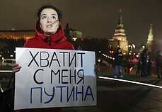Protestujący Rosjanie