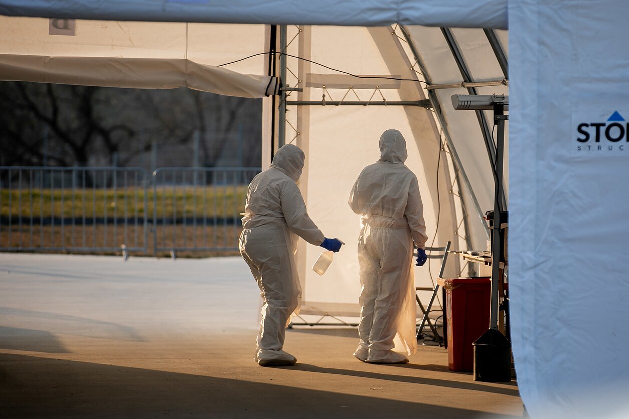 Coronavirus testing site in Lithuania