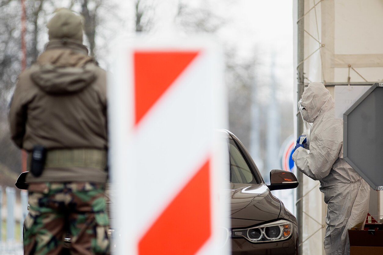 Koronaviruso mobilus patikros punktas Vilniuje