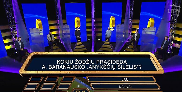 Auksinis protas. Kokiu žodžiu prasideda Antano Baranausko kūrinys „Anykščių šilelis“?