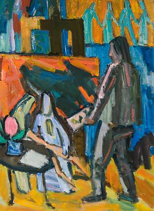 Antanas Gudaitis „Dailininkas“, 1964, kartonas, aliejus, 100 × 73 cm. MO muziejaus kolekcija