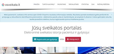 Išrašyti ir galiojantys (aktyvūs) siuntimai pacientui matomi e.sveikata.lt portale