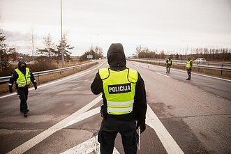 Police roadblock Police roadblock