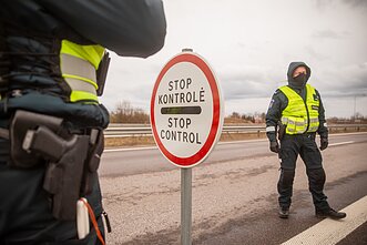 Police roadblock Police roadblock