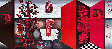 Birutė Žilytė, Algirdas Steponavičius, mural for children's sanatorium Pušelė, 1969–1972. digitally restored fragment, 2018, 230 × 1872 cm