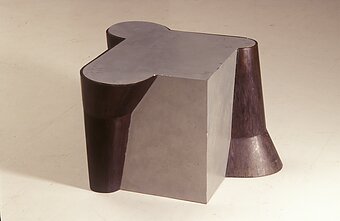 Vladas Urbanavičius, Three Pillars, 1982, wood, metal, 40 x 61 x 63 cm. MO Museum collection