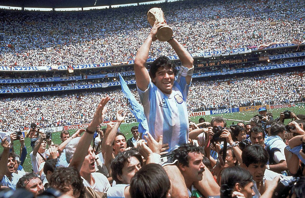 Diego Maradona su pasaulio čempionų taure 1986 m.