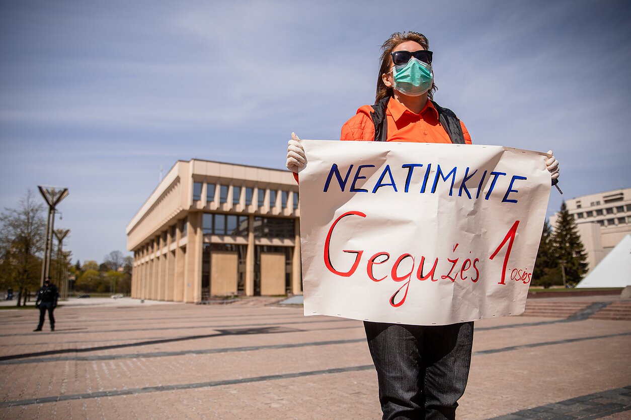 A rally in 2020 calling not to remove Labour Day as a public holiday