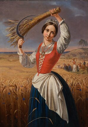 Kanutas Ruseckas, „Pjovėja“, 1844. LNDM Vilniaus paveikslų galerija