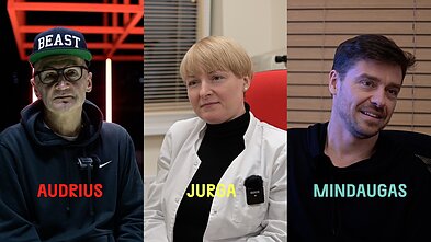 Audrius Sruogis, Jurga Burkauskaitė, Mindaugas Pleškas; laida „Spalvos“