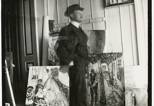 Edvardas Munchas, autoportretas, 1907