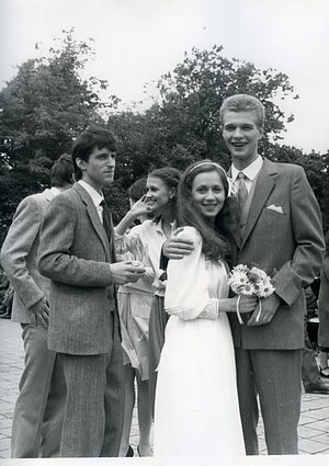 Linas Paugis, Ingeborga Dapkūnaitė, Eleonora Koriznaitė, Saulius Balandis filme „Mano mažytė žmona“