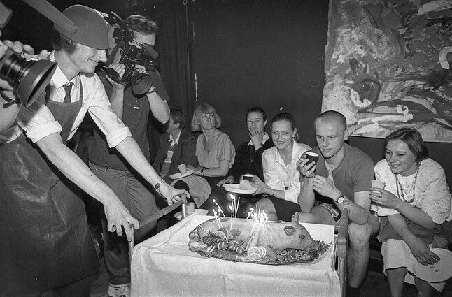 Iš dešinės: Vitalija Mockevičiūtė, Juozas Gaižauskas, Daiva Rudokaitė, Aleksandra Jacovskytė, Mindaugas Sėjūnas