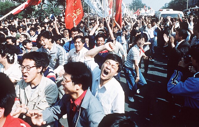 Tiananmenio aikštė Pekine 1989 m. 