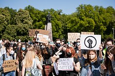 Vilniuje surengtos palaikymo eitynės reiškiant solidarumą protestams JAV