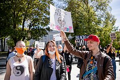 Vilniuje surengtos palaikymo eitynės reiškiant solidarumą protestams JAV