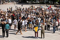 Vilniuje surengtos palaikymo eitynės reiškiant solidarumą protestams JAV Vilniuje surengtos palaikymo eitynės reiškiant solidarumą protestams JAV