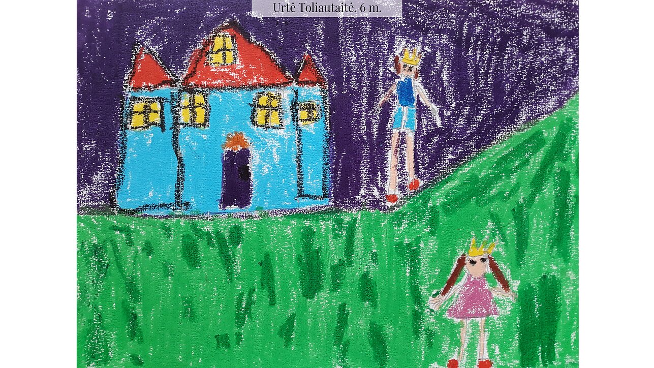 Urtės Toliautaitės piešinys, „Vakaro pasaka“/Urtės Toliautaitės piešinys