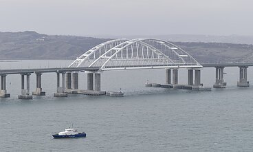 the Crimean Bridge linking Russia and the Crimean peninsula