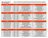 2020-21 m. sezono Eurolygos tvarkaraštis (1-34 turai)