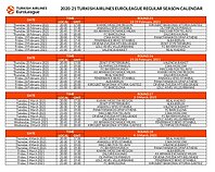 2020-21 m. sezono Eurolygos tvarkaraštis (1-34 turai)