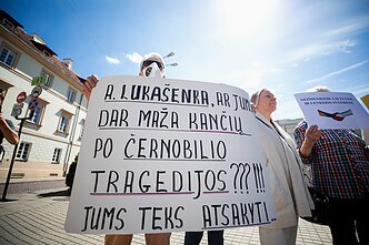 Mitingas prie prezidentūros dėl Astravo AE klausimo