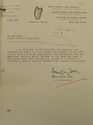 Leidimas skristi per Atlantą 1935 metais Leidimas skristi per Atlantą 1935 metais