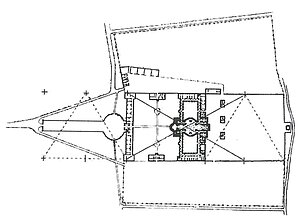 Vienuolyno kompleksas yra dalinamas į tris dalis