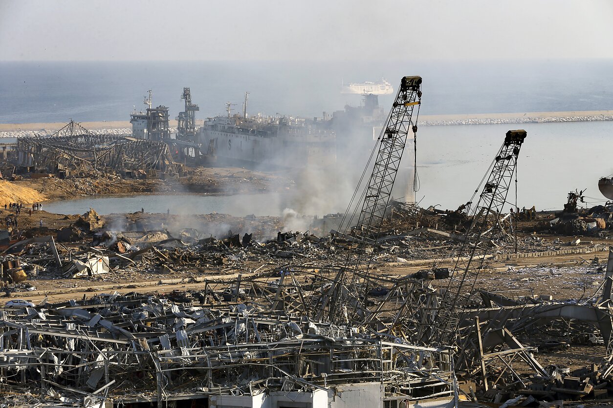 Port of Beirut after the explosion Port of Beirut after the explosion