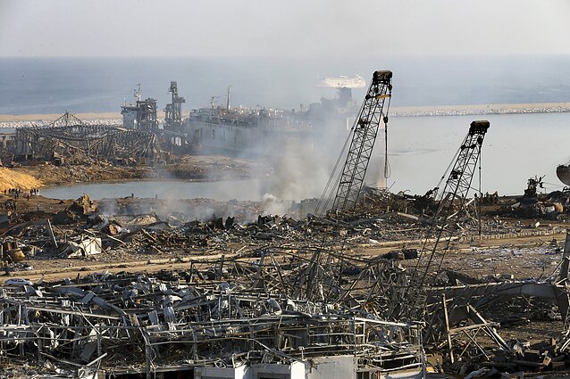Port of Beirut after the explosion Port of Beirut after the explosion