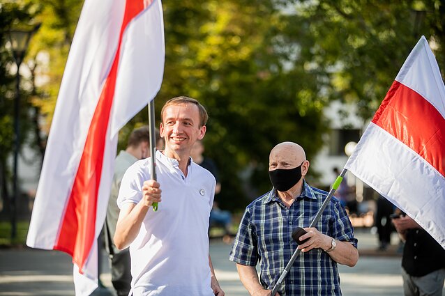 Акция солидарности с белорусской оппозицией в Вильнюсе Акция солидарности с белорусской оппозицией в Вильнюсе