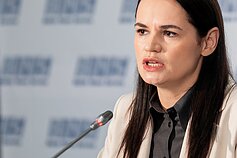 Sviatlanos Cichanouskajos spaudos konferencija Vilniuje