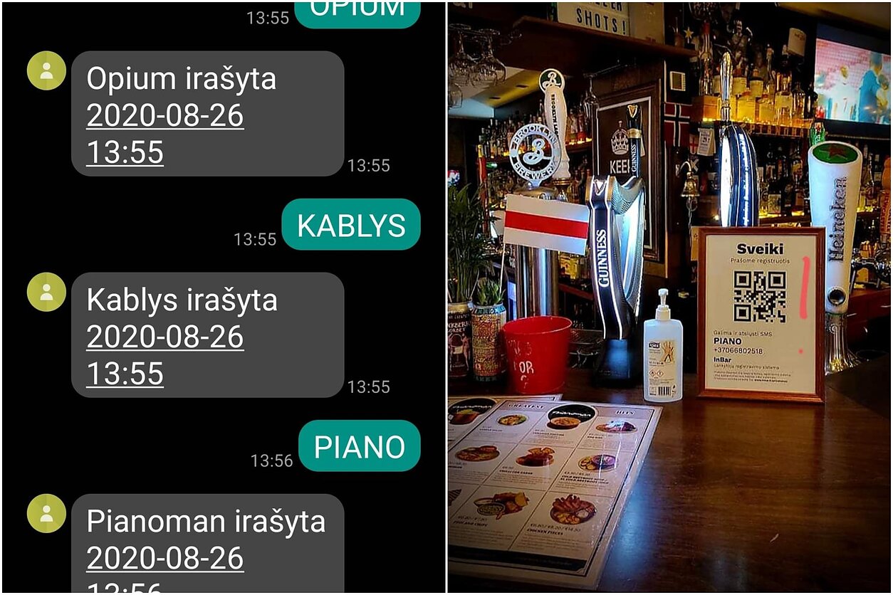 Klientų registracija baruose.