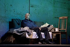 Scena iš Krystiano Lupos spektaklio „Austerlicas“. Valentinas Masalskis