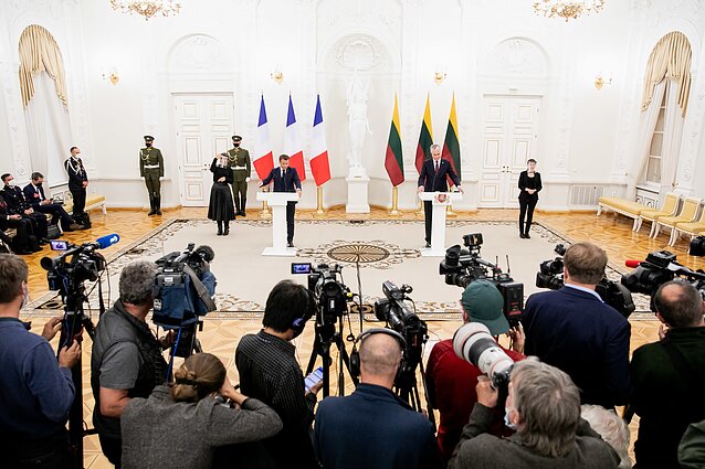 French President Emmanuel Macron and Lithuania's Gitanas Nausėda French President Emmanuel Macron and Lithuania's Gitanas Nausėda