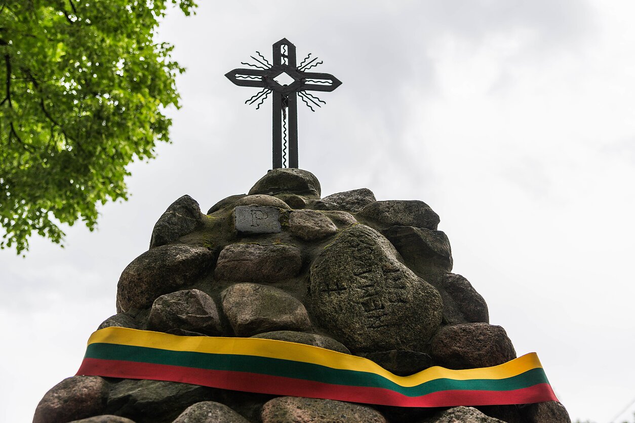 A monument commemorating the deportations to Siberia and other remote areas.