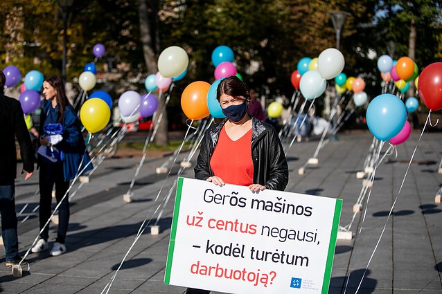 Mitingas „Mano pasirinkimas – orus darbas, o ne moderni vergovė“