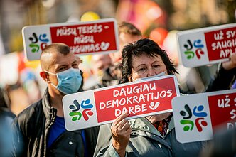 Mitingas „Mano pasirinkimas – orus darbas, o ne moderni vergovė“