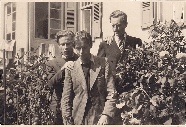 Henrikas Nagys, Alfonsas Nyka-Niliūnas, Julius Kaupas 1945 m.