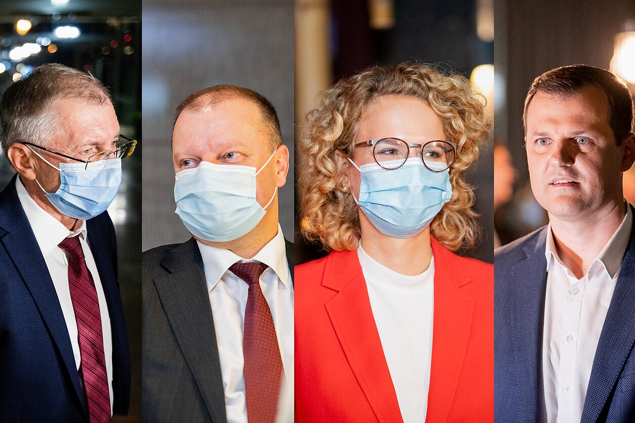 Gediminas Kirkilas, Salius Skvernelis, Aušrinė Armonaitė, Gintautas Paluckas Gediminas Kirkilas, Salius Skvernelis, Aušrinė Armonaitė, Gintautas Paluckas