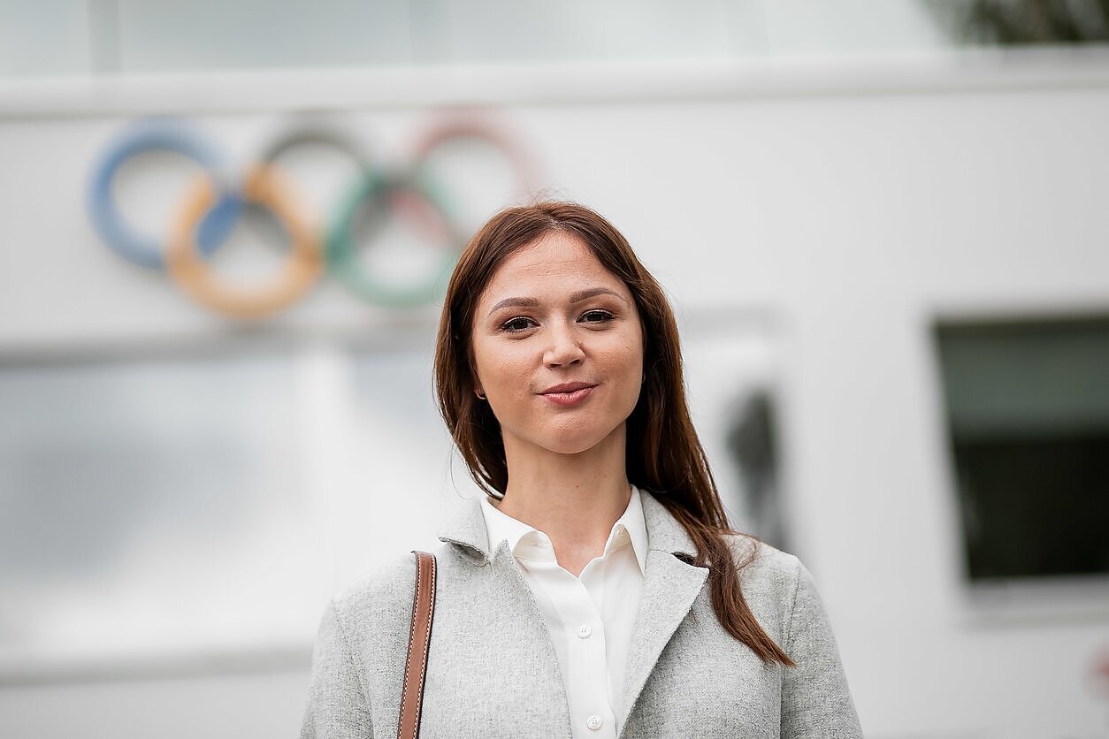 Laida rusų kalba. Baltarusių plaukikė A.Herasimenia Vilniuje siekia paramos savo šalies sportininkams