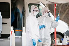 Mobilusis punktas koronaviruso ėminiams rinkti